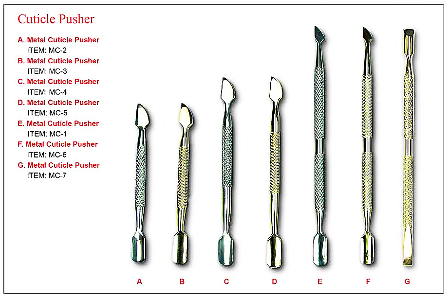 MC6 (Item F)Nirvana Metal Cuticle Pusher LargeGoldSpoon/Pterygium
